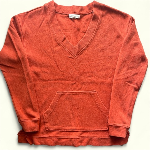 Orvis Burnt Orange V-Neck Sweater, Women’s Size S - Picture 3 of 13